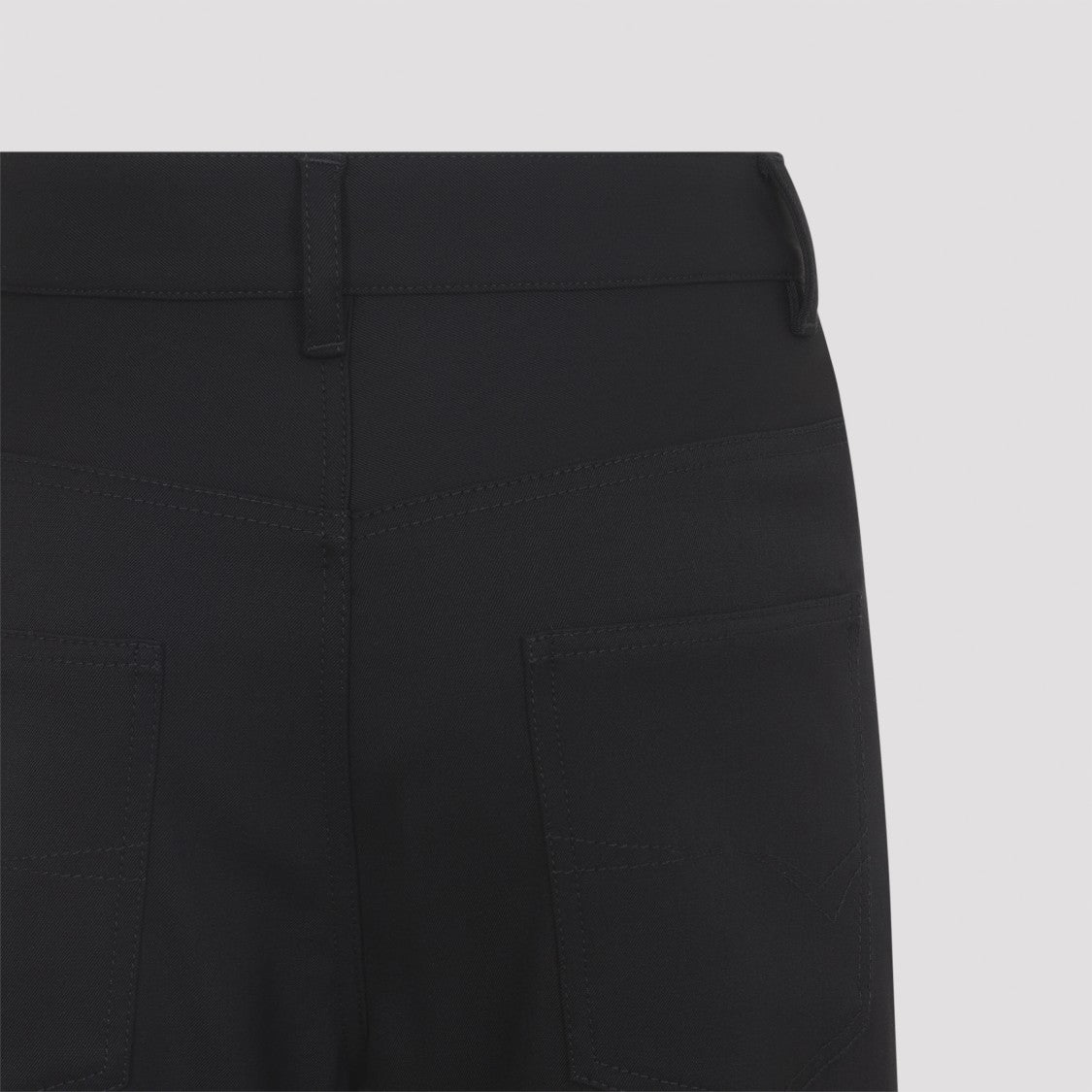 Balenciaga Black Wool Blend Trousers With Flared Legs
