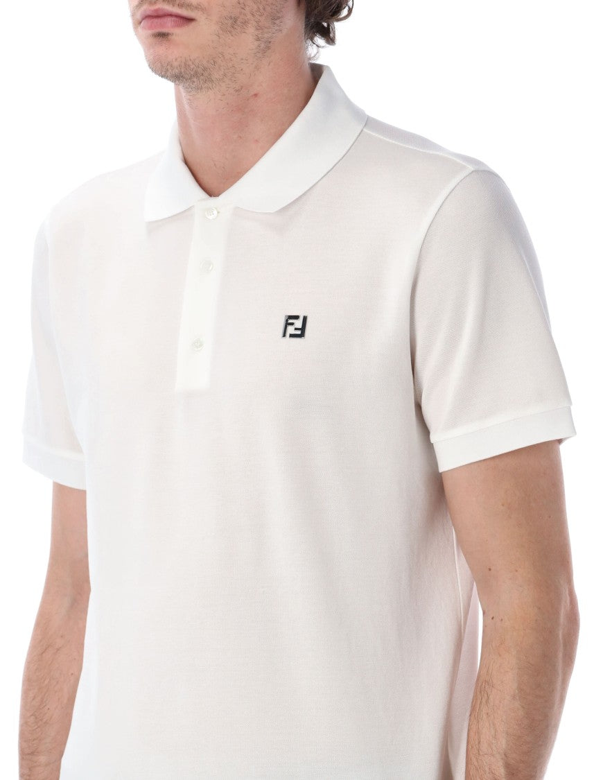Fendi Cotton Piqué Polo Shirt With Buttoned Collar