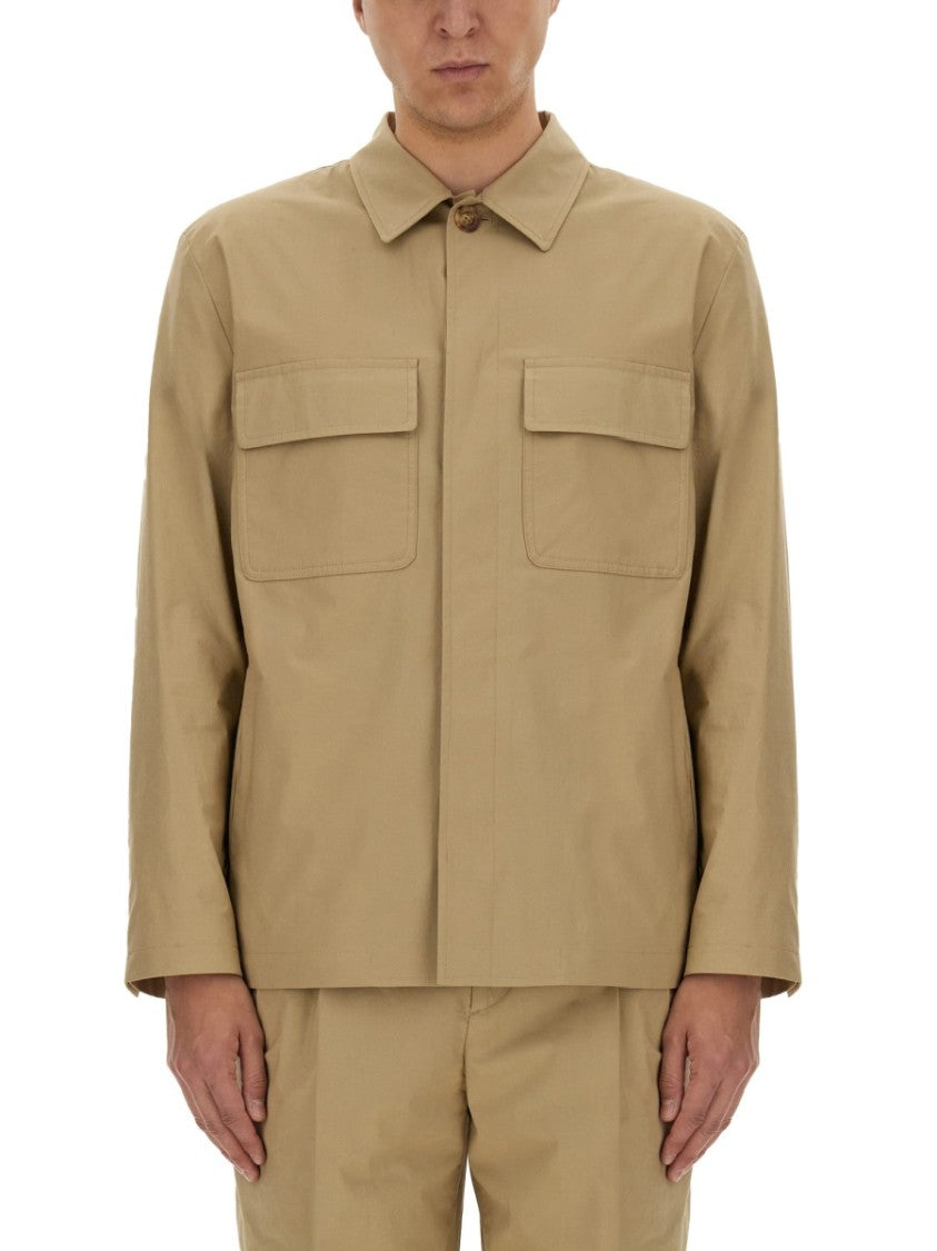 Lardini Structured Cotton-Blend Shirt Jacket
