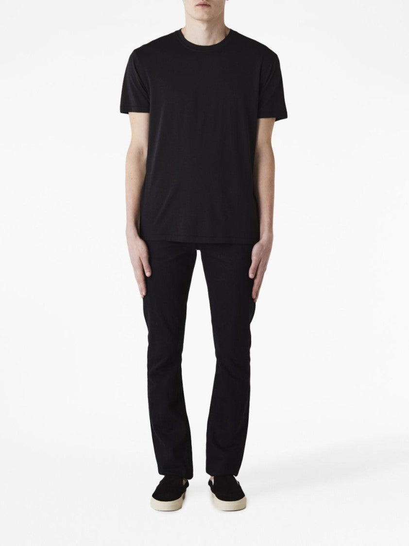 Tom Ford Crew Neck Short Sleeve T-Shirt In Luxurious Lyocell Cotton