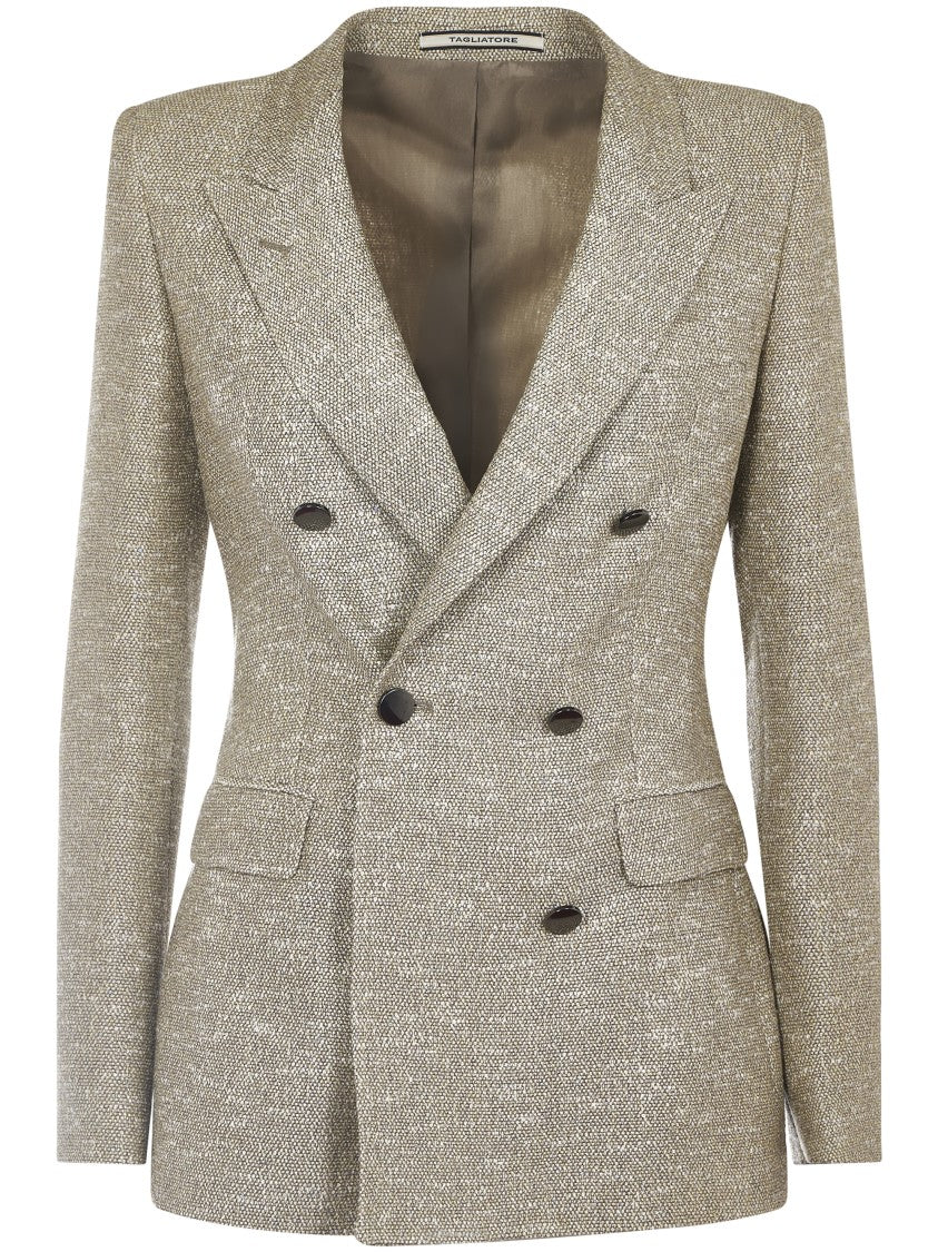 Tagliatore Double-Breasted Tailored Jacket With Notched Lapels