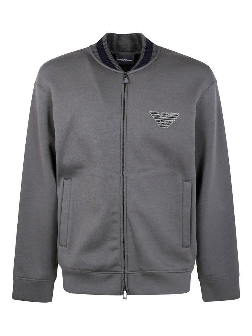 Emporio Armani Modal Zip-Up Sweatshirt With Bomber Collar