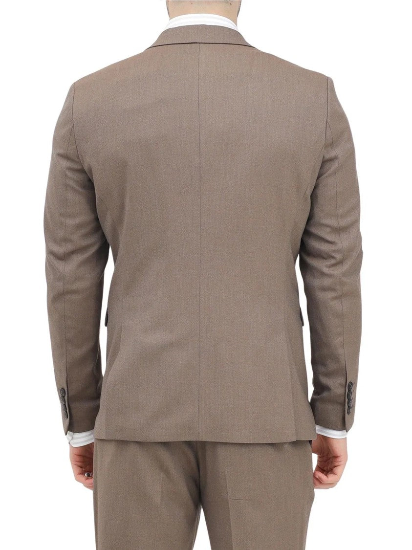 Selected Brown Polyester Wool Viscose Slim Jacket