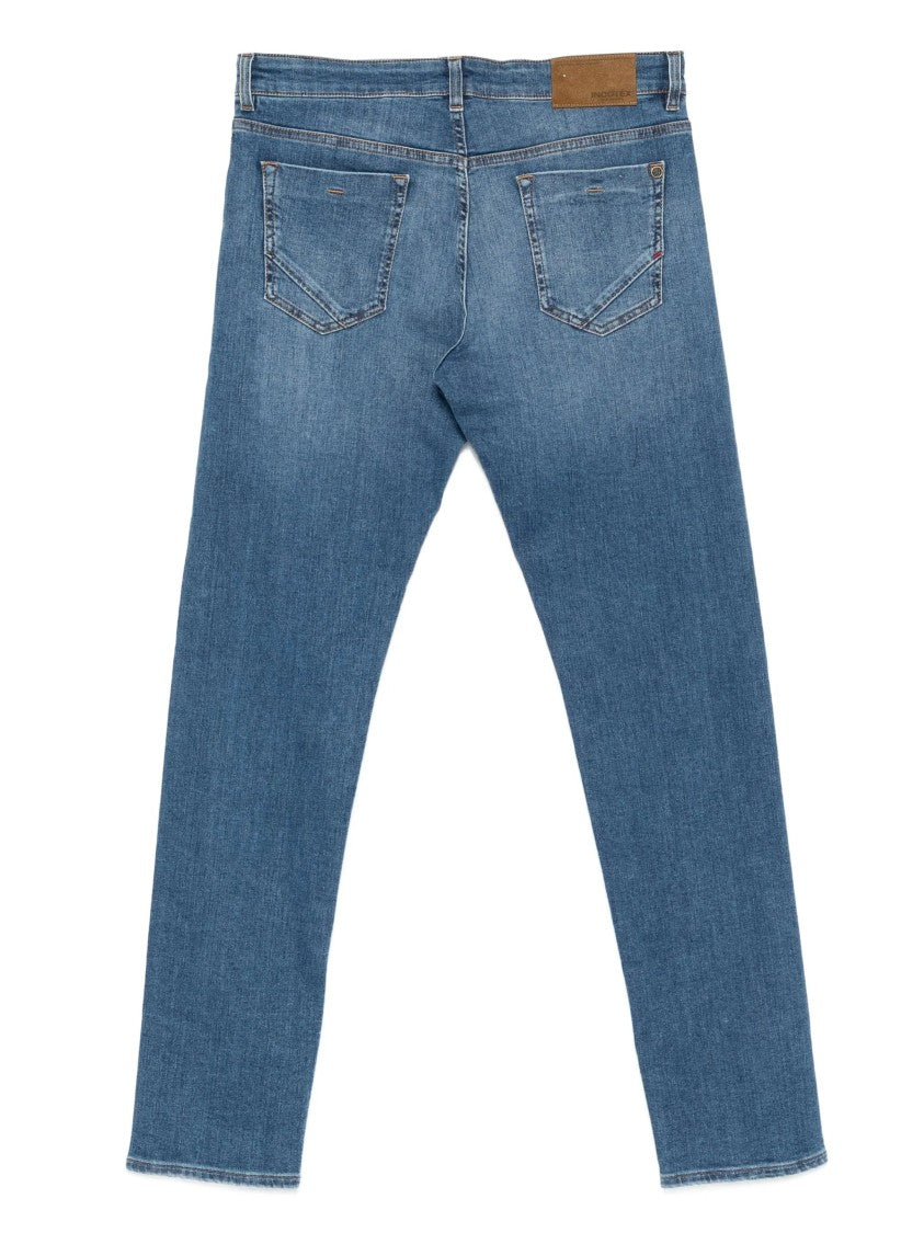 Incotex Medium Blue Classic Straight-Leg Jeans