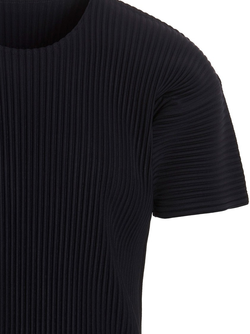 Homme Plissé Issey Miyake Textured Pleated T-Shirt With Classic Crewneck