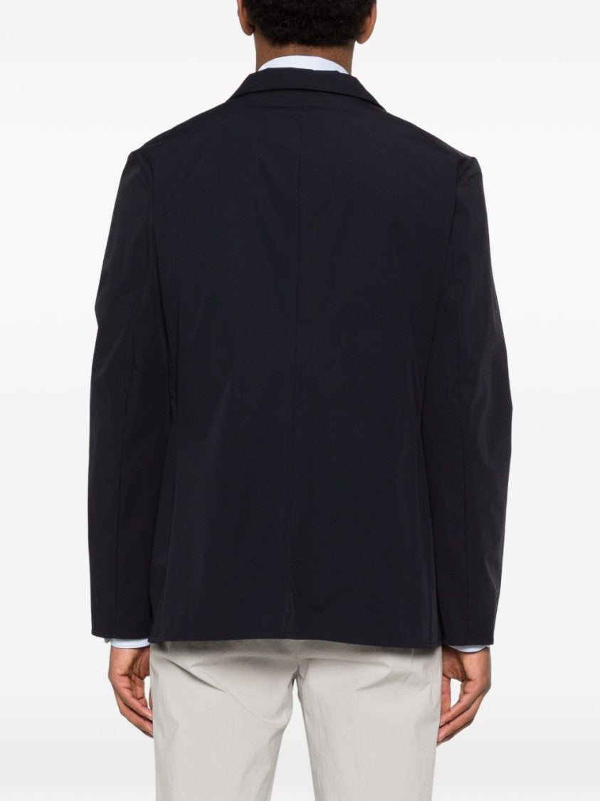 Aspesi Lightweight Blue Jacket With Classic Lapel And Tailored Fit