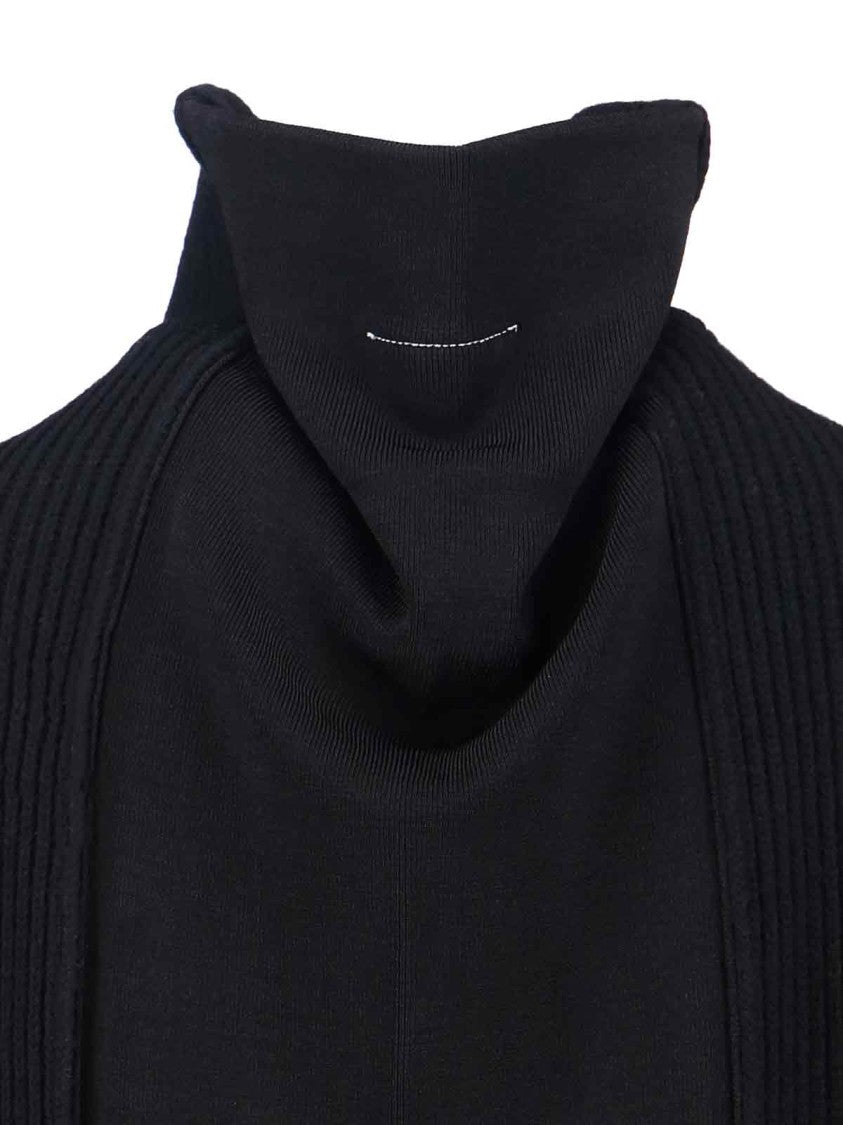 Mm6 By Maison Margiela Zip Wool Sweater – Black