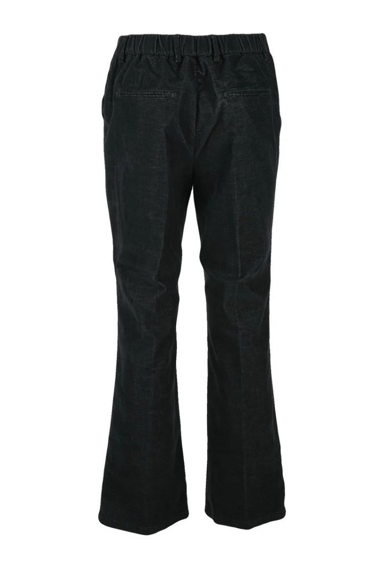 Myths Straight-Leg Black Trousers With Mid-Rise Waist