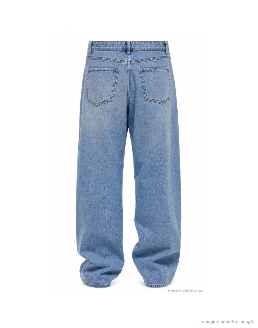 Nine In The Morning Blue Tito Relaxed Fit Baggy Jeans
