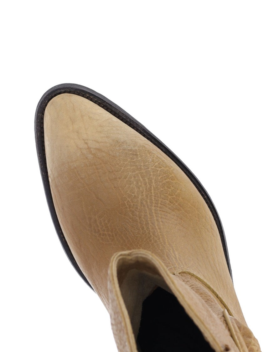Versace Tan Mid-Calf Pointed Toe Boots