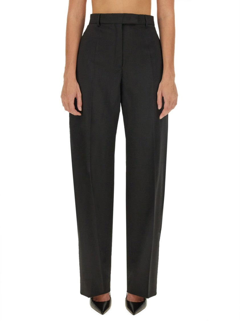 Sportmax High-Waisted Straight-Leg Virgin Wool Pants