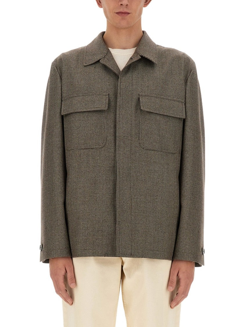Lardini Textured Wool And Cashmere Shirt Jacket