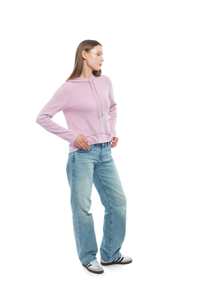 Wilt Long Sleeve Double Peplum Hoodie
