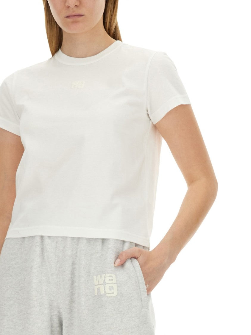 T By Alexander Wang Essential Shrunk Cropped Minimalist T-Shirt