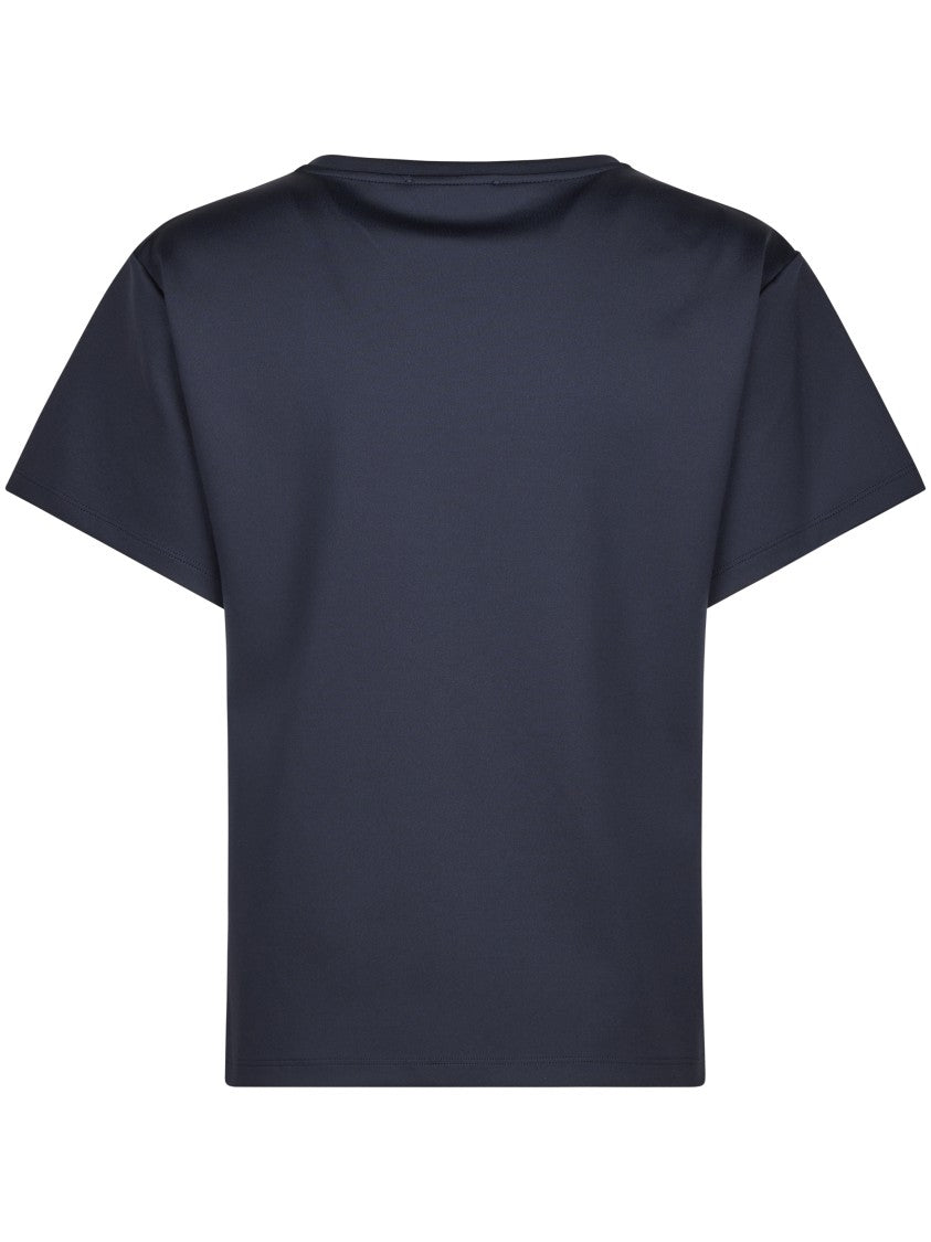 Max Mara Short-Sleeve Embroidered Logo Top