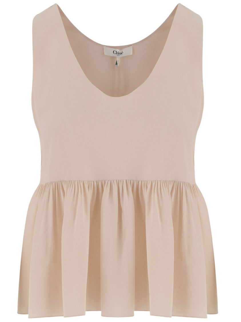 Chloé Silk Ruffled Top