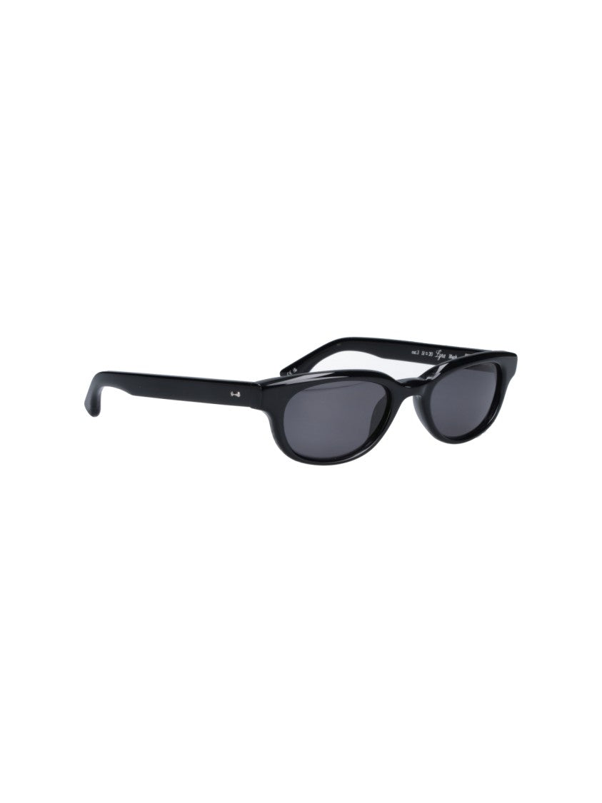 Chimi Black Lyra Rectangular Acetate Minimalist Sunglasses
