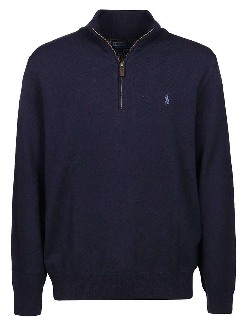 Polo Ralph Lauren Wool Half-Zip Ribbed Sweater