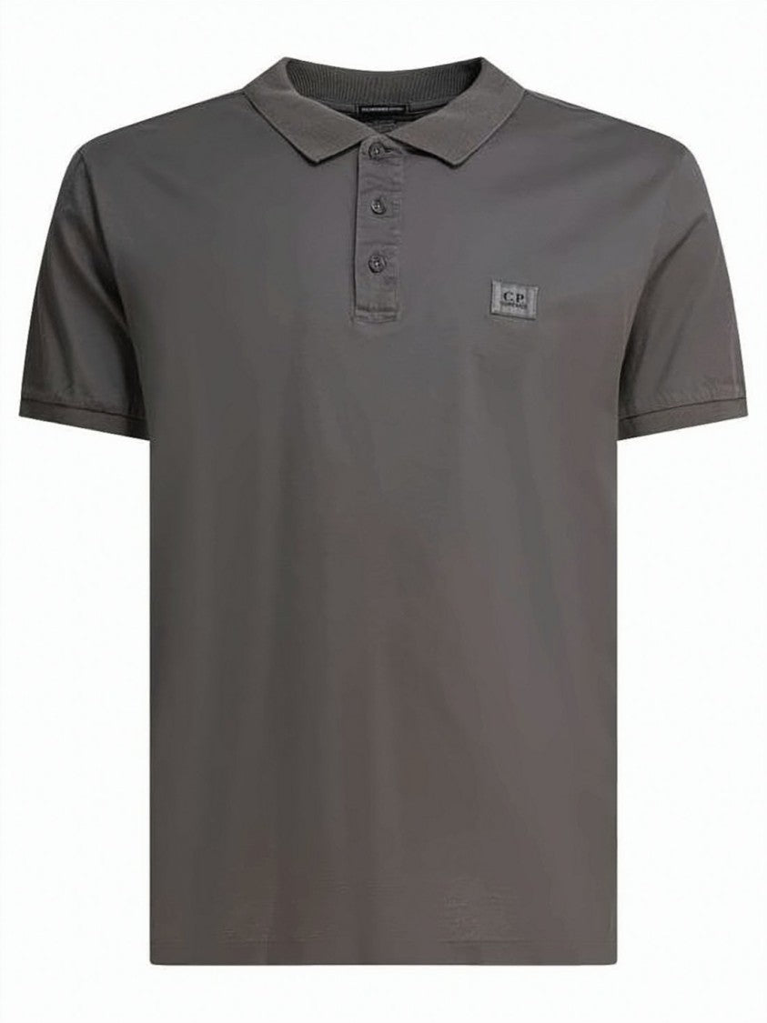 C.P. Company Classic Grey Polo Shirt With Minimalist Design
