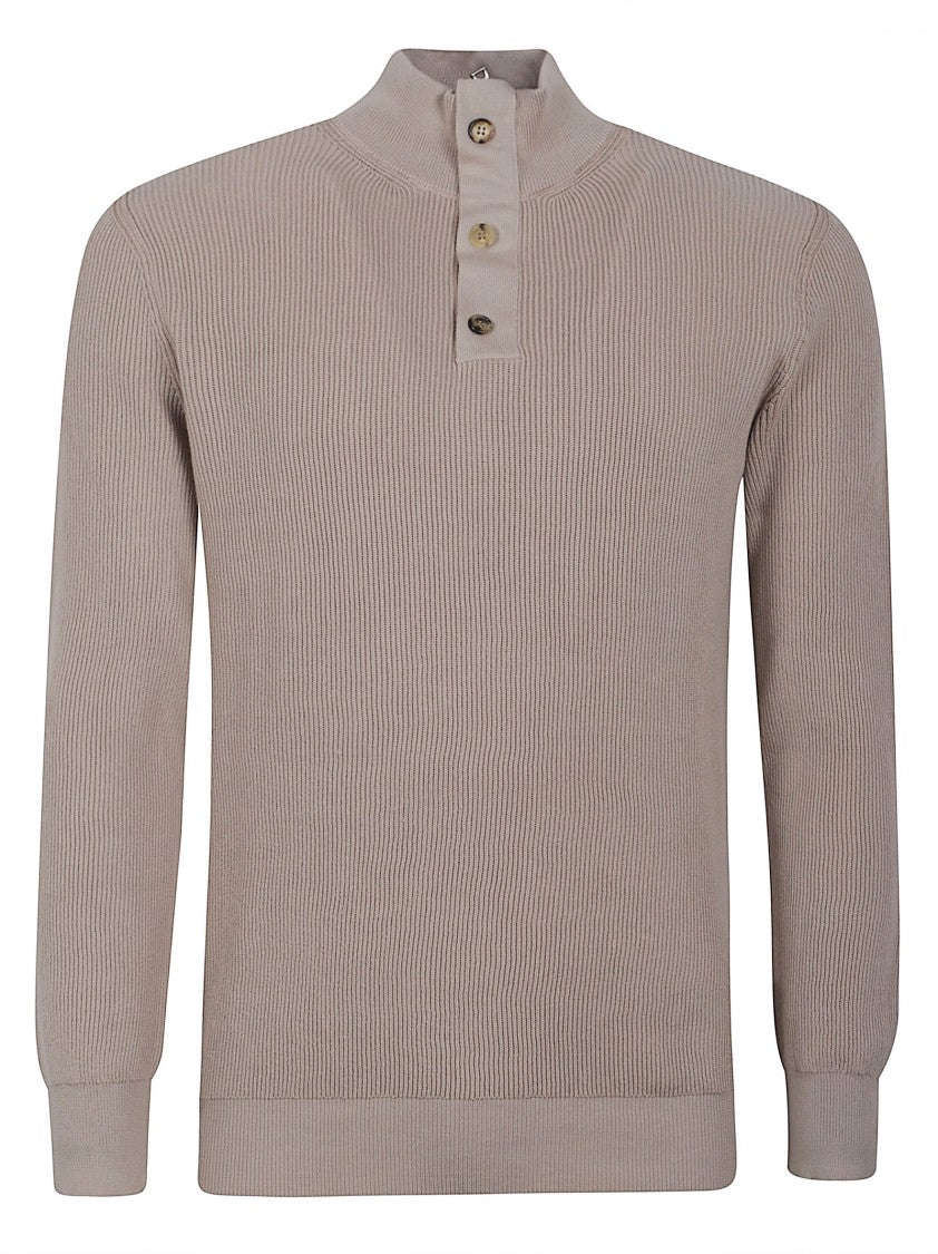Ballantyne Ribbed Knit Sweater With High Collar