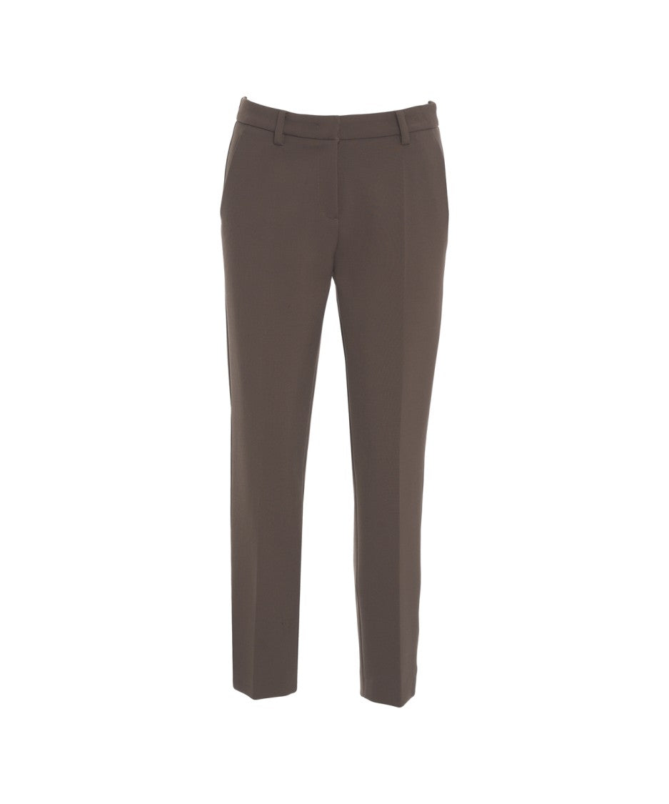 Cambio Tailored Brown Trousers With Straight Leg Cut And Comfortable Fit