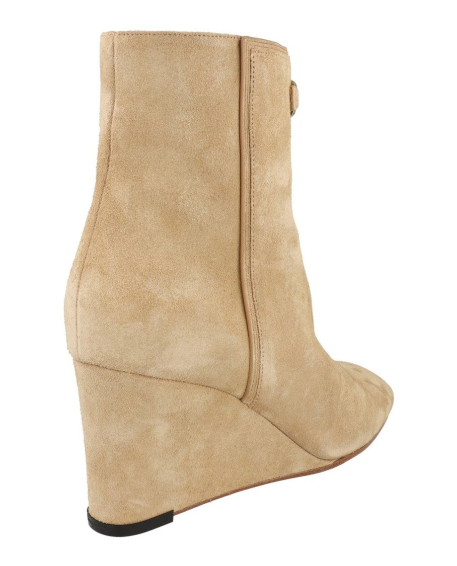 Ferragamo Catuja 70 Suede Ankle Booties With Wedge Heel