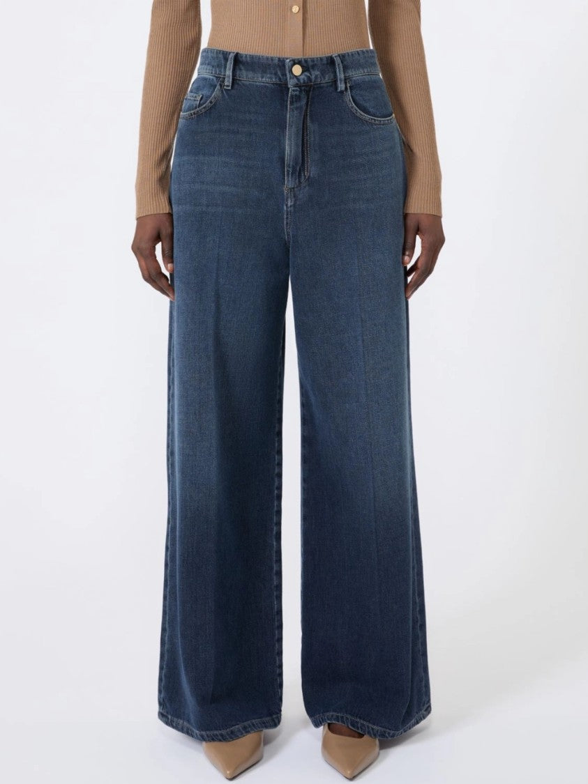 Max Mara Wide-Leg Denim Pants With High Waist