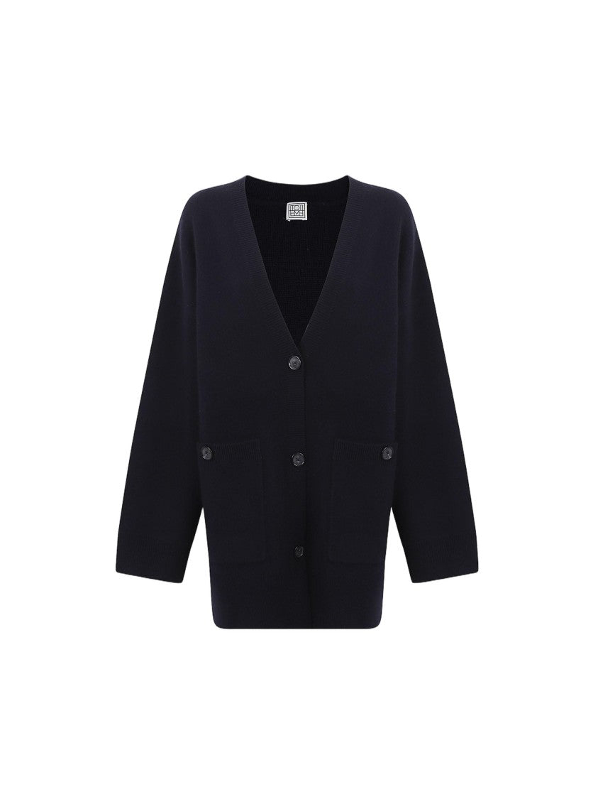 Totême Deep V-Neck Longline Cardigan With Button-Down Front