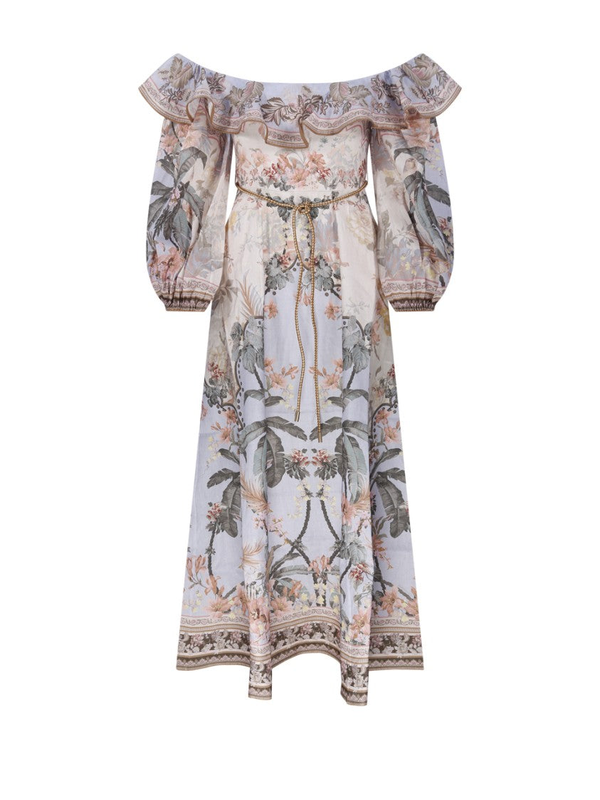 Zimmermann Wylie Off-Shoulder Midi Dress