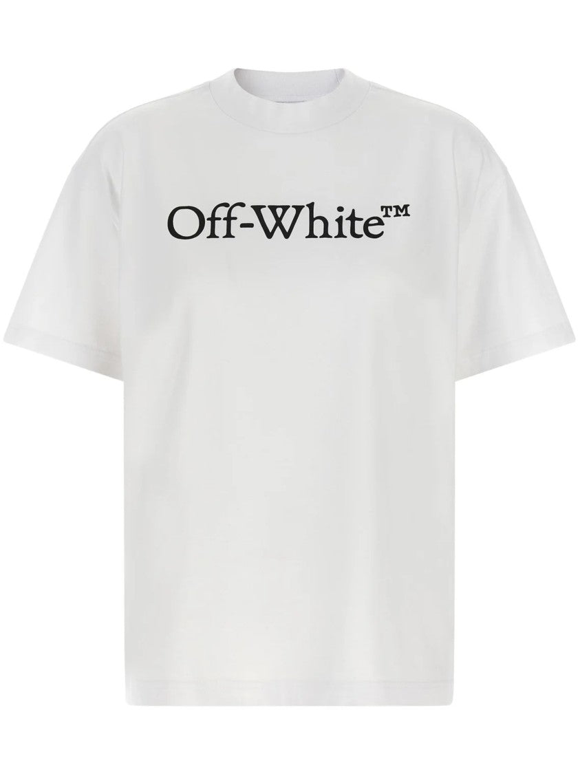 Off-White Relaxed Fit Cotton Tee With Oversized Logo