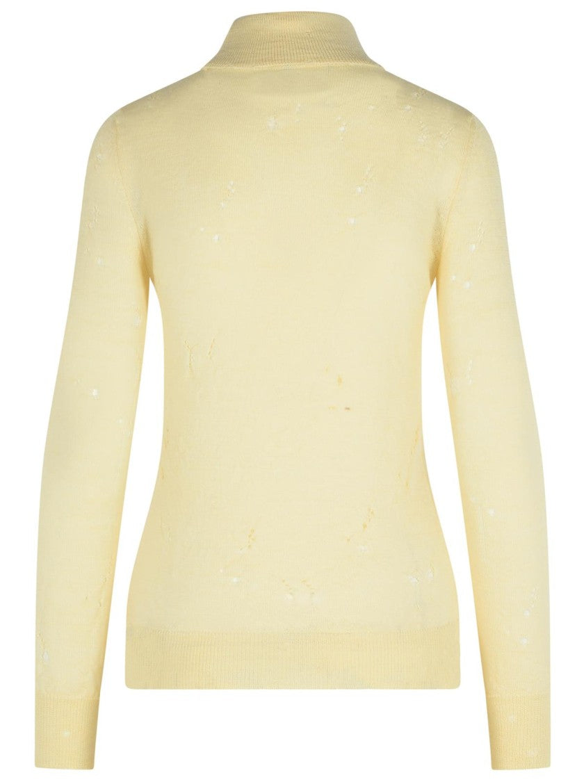 Mm6 By Maison Margiela Cream Virgin Wool Turtleneck Sweater