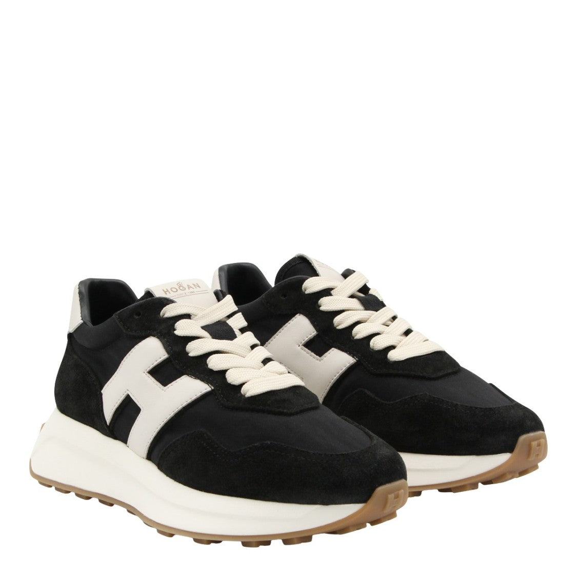 Hogan Black Sneakers With Contrasting White Accents