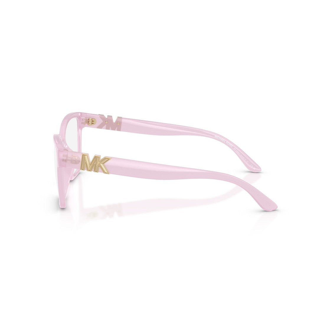 Michael Kors 0Mk4094u Translucent Light Pink Square Eyeglasses With Gold-Tone Details