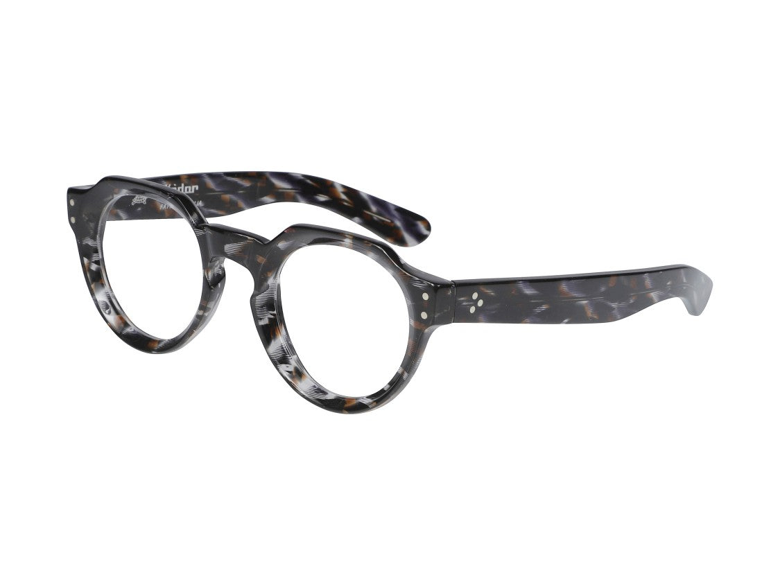 Kador Tortoiseshell Spike Keyhole Round Eyeglasses