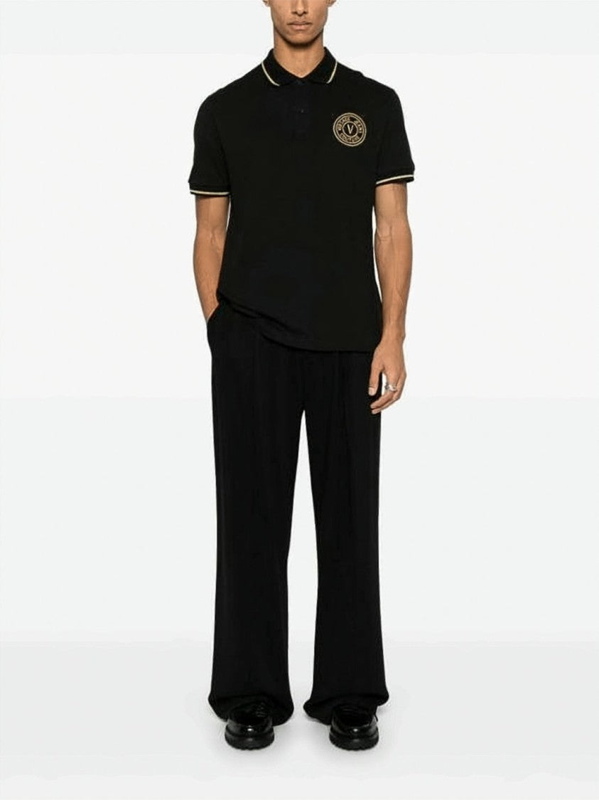 Versace Versace V Emblem Embroidered Polo Shirt