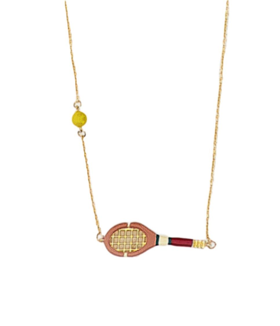 Aliita Yellow Gold Tennis Pelota Necklace