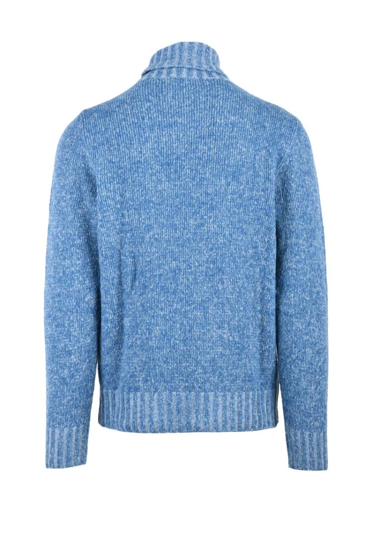 Become High Neck Sweater Light Blue