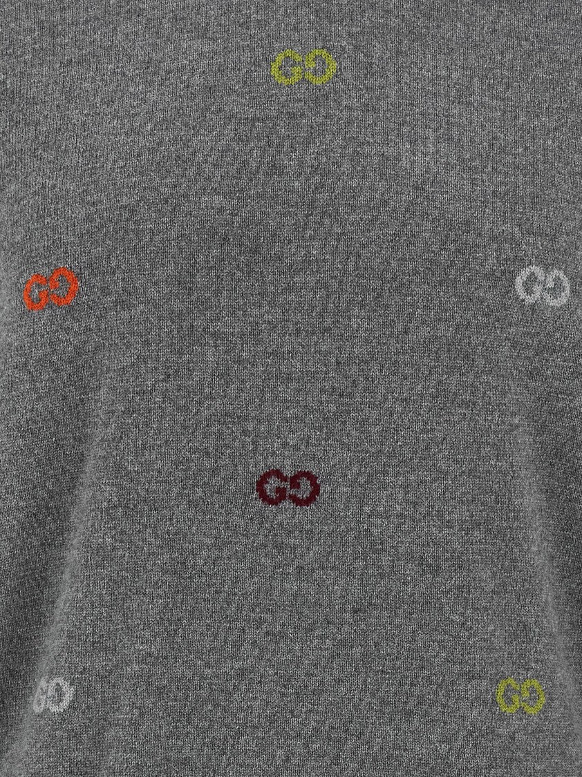 Gucci Multicolor Gg Intarsia Cashmere Sweater