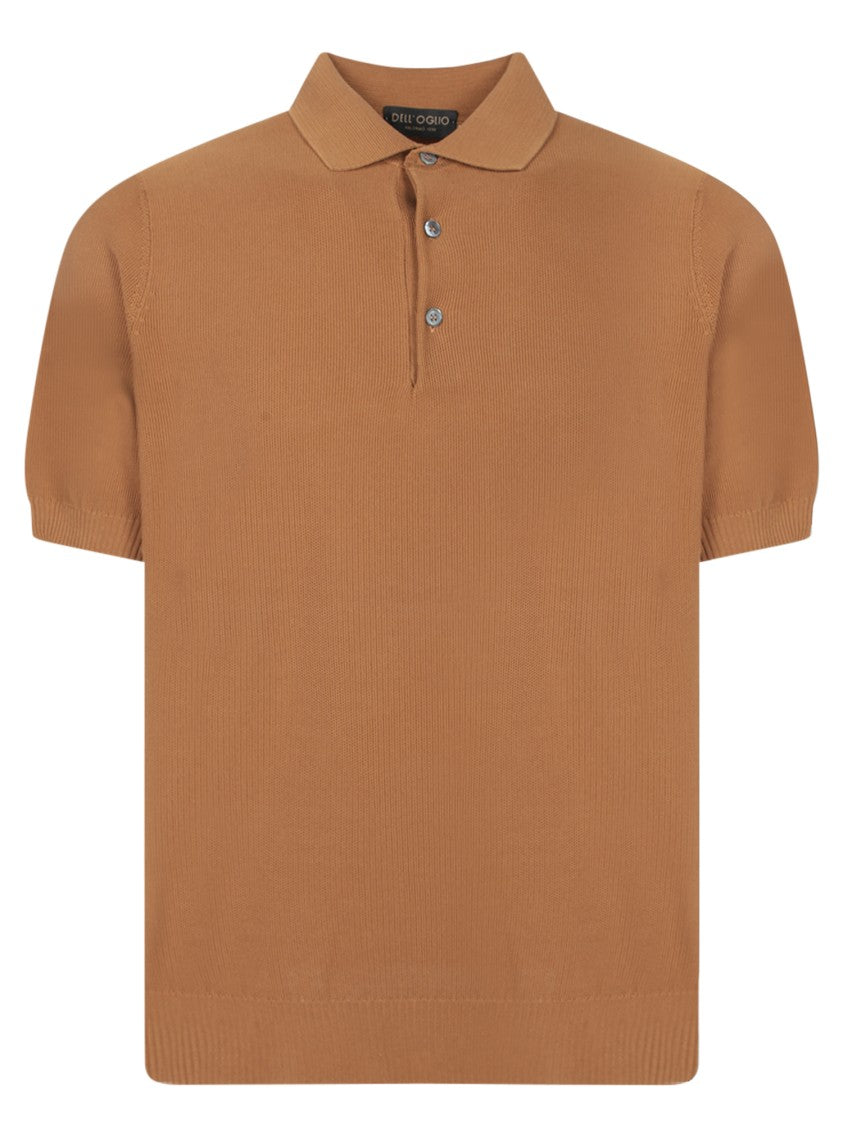 Dell'oglio Brown Micro Piquet Polo Shirt