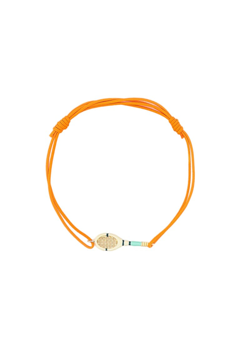 Aliita Orange Tennis Cord Charm Bracelet