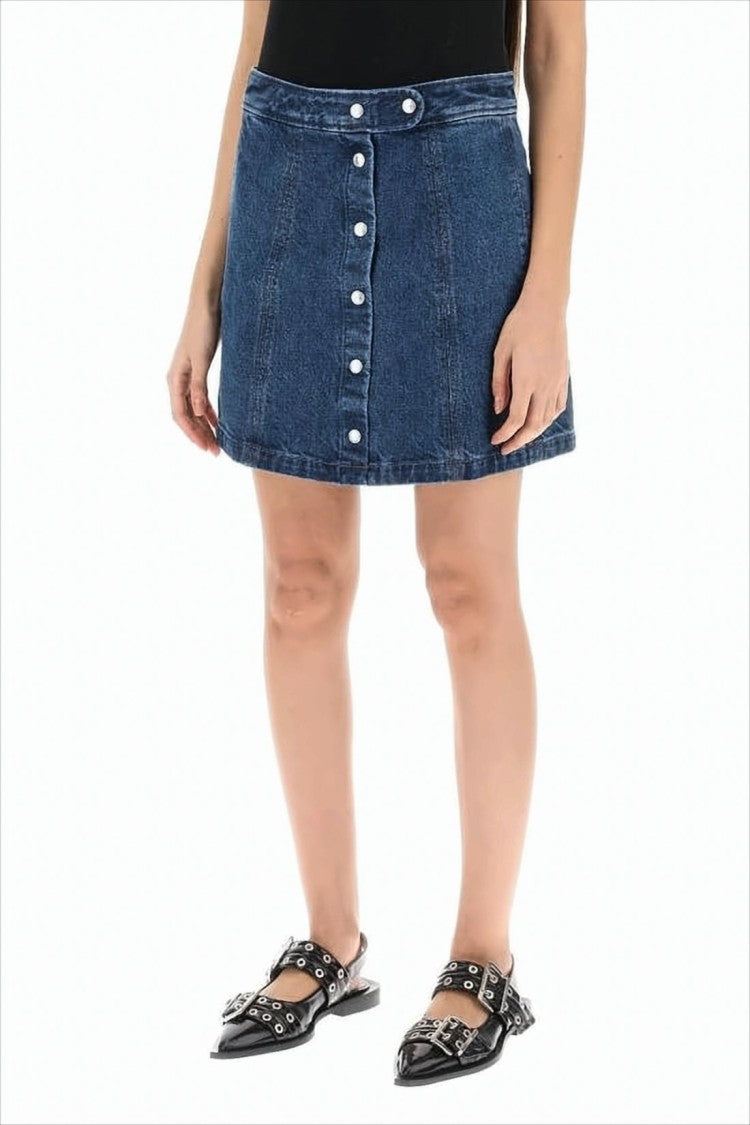 A.P.C. Indigo Blue Denim Skirt