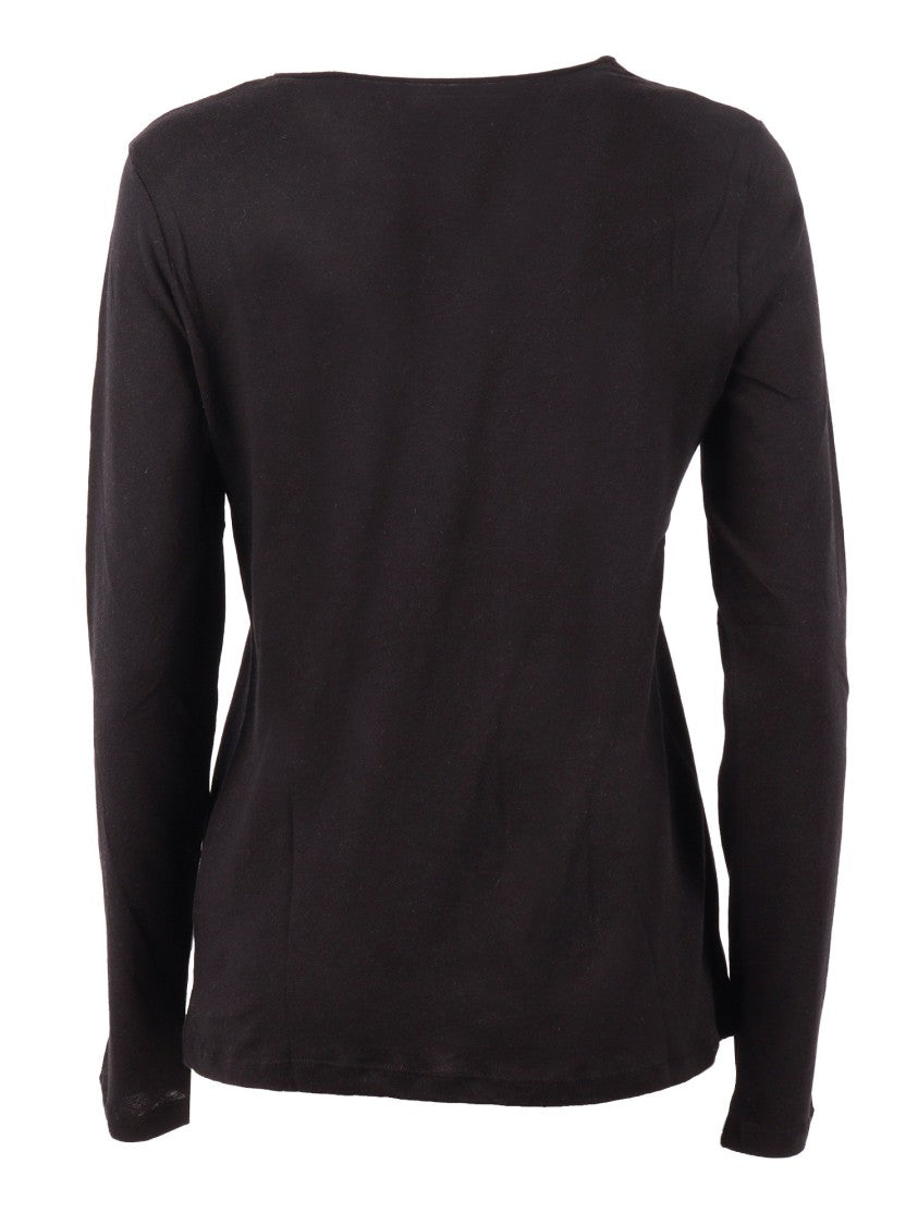 Filatures Du Lion Black Fitted Crew Neck T-Shirt