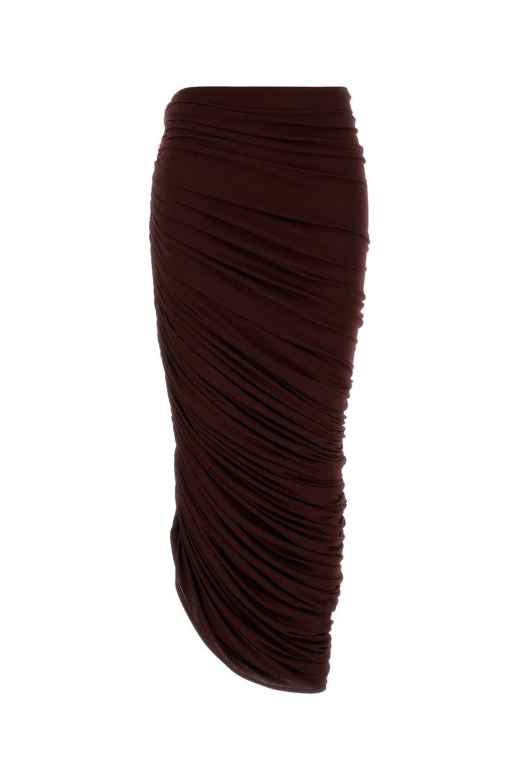 Magda Butrym Burgundy Stretch Viscose Blend Skirt