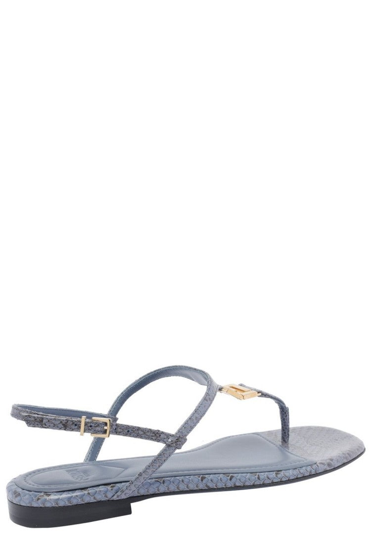 Fendi Blue Sandals With Elegant Strap Design