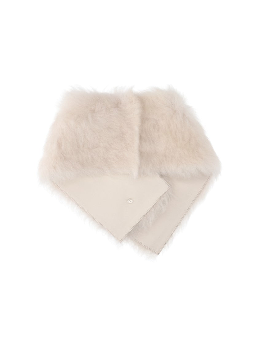 Almada Cream Mayma Shearling Scarf