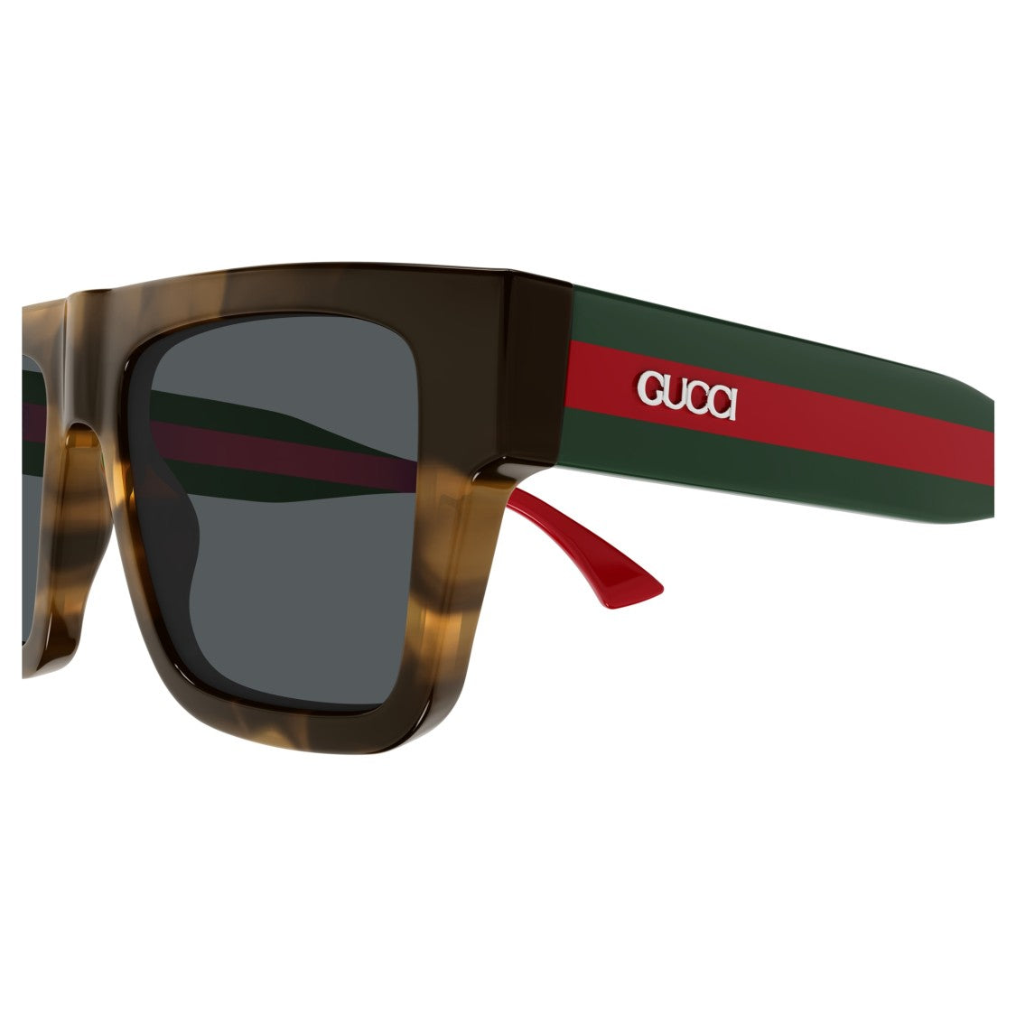 Gucci Gg1868s Bold Rectangular Tortoiseshell Sunglasses