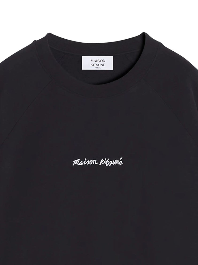 Maison Kitsuné Black Minimalist Script Cotton Sweatshirt