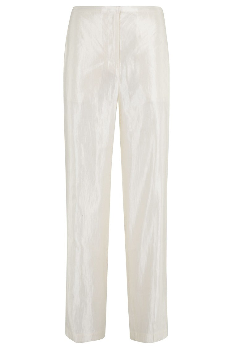 Loulou De Saison Ivory Straight-Leg Tailored Trousers With Flush Pockets