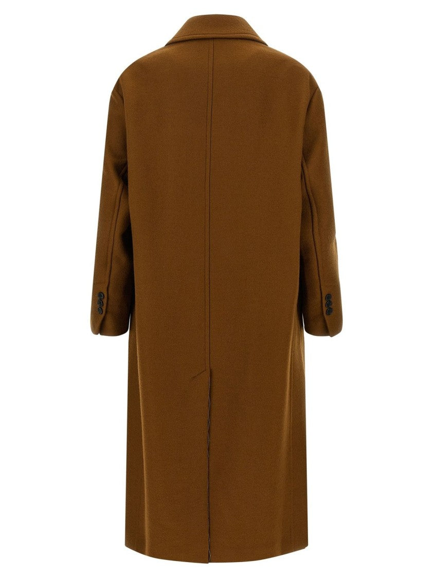Ami Paris Double-Breasted Coat – Brown