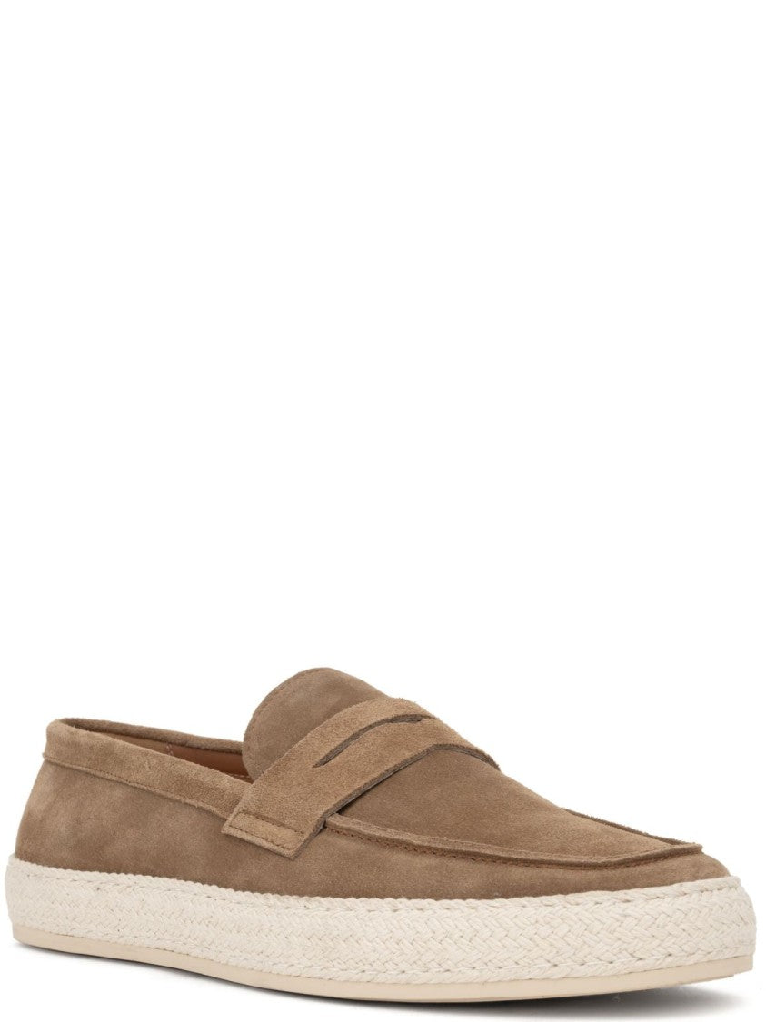 Sergio Moretti Suede Casual Flat Shoes With Espadrille-Style Sole